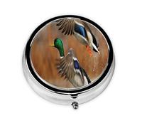 Duck Hunting Mallards DucksMeta Pill Box 3 Compartment Medicine Case,Portable Organizer