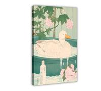 Duck in A Bathtub, Aesthetic Artwork for Bathroom Canvas Poster Wall Art Decor Print Picture Paintings for Living Room Bedroom Decoration 20x30inch(50x75cm)