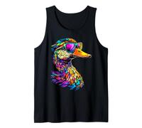 Duck in Colorful Rainbow Colors Mallard Drake Cute Ducks Tank Top
