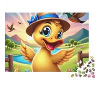 Duck in Hat Jigsaw Puzzle Animal 1000 Pieces 100% Recycled Board Premium for Couples Logic Gift 38x26cm/1000pcs