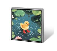 Duck in Rainy Pond Brooch Pins Lapel Pins for Men Women Badge Button Cover Decorative Jewelry Charms for Hats Bags Backpacks Suits Shirts Scarves Clothing Accessories Banquet Wedding Gift