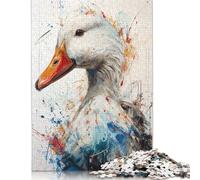 Duck in Splatter Art Jigsaw Puzzles Puzzles for Adults Kids. 1000 Pieces Impossible Challenge Toy Educational Games Home Decoration for Educational Games Gifts 1000pcs (38x26cm)
