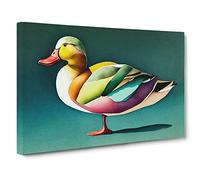 Duck In Watercolour Vol.1 Canvas Print | Gallery Wrapped 30mm Frame Wall Art | 30x20 inches | Ready to Hang | Contemporary Bird Picture | Living Room Bedroom Lounge Office