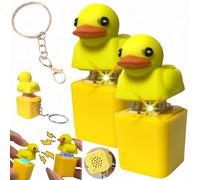 Duck Keychain, a Stress Relief Toy with Quacking Sounds and Colorful Lights, Rechargeable, Button Gift, Relieves Stress and Passes Time