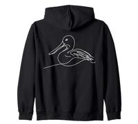 Duck Line Art Birdwatcher Zip Hoodie