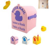 Duck Mailbox, Duck Mailbox for Cruise Door, Cruising Duck Mini Mailboxes Door Magnet, Yellow Cruise Duck Decor with Funny Movable Tags, Leave or Take a Duck Mail Magnet for Door Refrigerator (Pink)