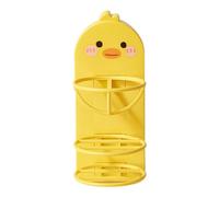 Duck Makeup Sponge Holder Wall Mount Cartoon Yellow Duck Makeup Sponges Powder Puffs Container Makeup Storage Rack for Bathroom Vanity Plastic