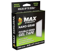 Duck Max Strength Double Sided Nano Tape - Reusable Strong Adhesive Tape - Washable Removable Gel Tape - Wall Safe