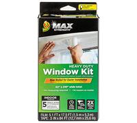 Duck MAX Strength Window Insulation Kit, Winter Window Seal Kit Fits up to 5 Windows, Heavy Duty Shrink Film Cuts to Size for Easy Indoor Installation, Window Tape Included,62 In. x 210 In., Clear