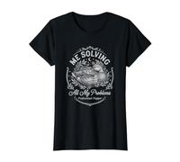 Duck Me Solving My Problems Sleep Nap Funny Value Graphic T-Shirt, Women, Black, L