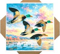 Duck Migration, Quilling Card 3D - Frameable Paper Art Cards, Design Greeting Card for Birthday, Valentine's Day, Mothers Day, Spring, Fathers Day, Graduation, Wedding, Anniversary, Thank You, Get