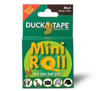 Duck Tape Mini Roll Black - The original high strength waterproof gaffer and duct adhesive cloth repair tape 25mm x 10m