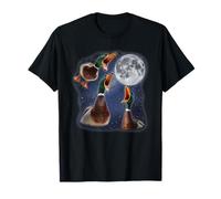 Duck Moon 3 Ducks Howling Funny Weird Stuff Cursed Meme T-Shirt