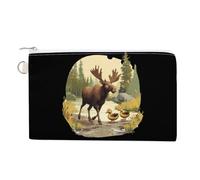 Duck Moose Coin Purse Canvas Change Pouch Small Organizer Bags Zippered Coin Case for Women Men