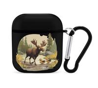 Duck Moose Protective Case Compatible with Airpods 1&2 Bluetooth Headset Cover Hard Shell Earphone Case