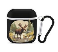 Duck Moose Protective Case Compatible with Airpods 1&2 Bluetooth Headset Cover Hard Shell Earphone Case