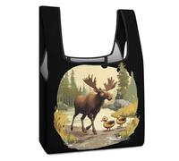 Duck Moose Shopping Bags Reusable Grocery Bags Foldable Tote Bag Storage Bag with Handles