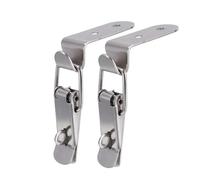 Duck-Mouth Buckle Hook Wooden Box Hasps Clamp 90 Degrees Stainless Steel Spring Catch Clasp,2pcs Hook Iron