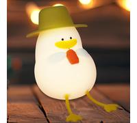 Duck Night Light, Silicone Portable Night Light Duck lamp 1200mAh Rechargeable Nightlights Night Light Lamp Gifts Nursery Duck Night Light with Warm Color & Dimming Function for Teenagers Bedroom