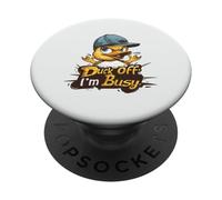 Duck Off I'm Busy Funny Cartoon Duck Humor Design PopSockets Adhesive PopGrip