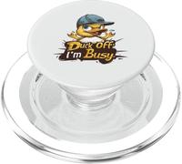 Duck Off I'm Busy Funny Cartoon Duck Humor Design PopSockets PopGrip for MagSafe