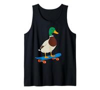 Duck on Skateboard Cool Bird Rider Tank Top