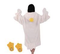 Duck Onesie 150-185cm Polyester Duck Slippers Wearable Blanket Hoodie Oversized Warm Goose Costume Funny Family Sleepwear Loungewear For Camping Christmas Party Indoor Fun