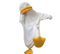 Duck Onesie Adult Unisex Super Soft Flannel Duck Sleeping Bag Pajamas With Shoes Duck Wearable Blanket Halloween Pyjamas Cosplay Costume Hooded Loungewear Animal Pajamas Robe