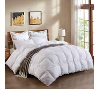 Duck or Goose Down Feather Duvet Quilt Luxury Comforter Deluxe, Super Soft, 3D Baffle Boxes design, Anti Allergy, Double Stiched piping, Best Hotel Quality (S-King 13.5 Tog, Goose Down Feather)
