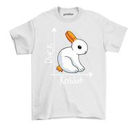 Duck or Rabbit 2 T-Shirt - Hilarious Animal Debate! Funny Unisex Design, 100% Cotton - Which Side are You on? Quack or Hop? White