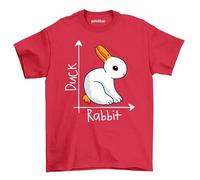 Duck or Rabbit 2 T-Shirt - Hilarious Animal Debate! Funny Unisex Design, 100% Cotton - Which Side are You on? Quack or Hop? Red