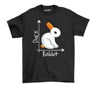 Duck or Rabbit 2 T-Shirt - Hilarious Animal Debate! Funny Unisex Design, 100% Cotton - Which Side are You on? Quack or Hop? Black