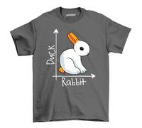 Duck or Rabbit 2 T-Shirt - Hilarious Animal Debate! Funny Unisex Design, 100% Cotton - Which Side are You on? Quack or Hop? Grey
