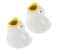 Duck Organizer Ceramic Toothbrush Cartoon Cute Bathroom Holder 2pcs