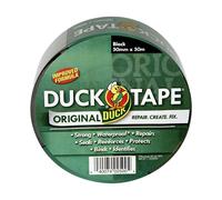 Duck Original Black Duck Tape, 50mm x 50m, Improved Formula High Strength Waterproof Gaffer and Duct Adhesive Cloth Repair Tape