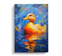 Duck Orphism Art No.2 Canvas Print | Gallery Wrapped 30mm Frame Wall Art | 30x20 inches | Ready to Hang | Contemporary Bird Picture | Living Room Bedroom Lounge Office