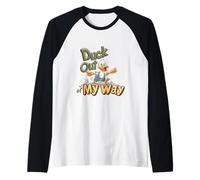 Duck Out of My Way Funny Cartoon Character Design Raglan Baseball Tee