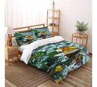 Duck Paper Boat Bedding Set 3D Digital Printing Animal Theme Duvet Cover 3 Pieces Set Chic Breathable Quilt Cover Universal for All Seasons with Pillow Double(200x200cm)