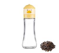 Duck Pepper Salt Portable Manual Grinding with Adjustable Coarseness Coffee Bean Grinding with Yellow Sea Salt, Seasoning Bottle for Home Kitchen
