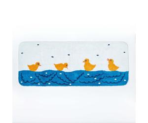 Duck Pond Cotton Bath Mat/Runner and Pedestal Set, Blue & White