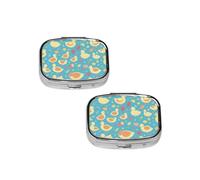Duck Printed Patterns Print pilldispenser 2 Compartment Medicine Case, Portable pilldispenser for Pocket Or Purse Pillbox