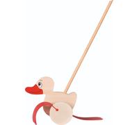 Goki Push Wooden Along Duck W/ Classic Waddle Toy