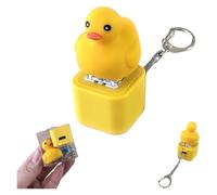 Duck Quack Fidget Toy, Duck Quack Keychain, Rechargeable Duck Stress Reliever Toy, Colored Lights, Quack Fidget Toy(2PCS)