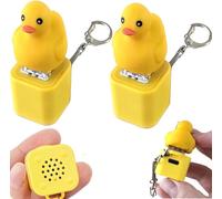 Duck Quacking Fidget Toy - Rechargeable Quacking Ducks Keychain, Quacking Duck Stress Reliever with Colorful Lights, Fun & Portable Anxiety Relief Toy (2 Pc Quacking Duck)