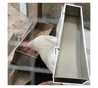 Duck/Rabbit/Chicken Feeders for Cages, Hangable Small Livestock Feeding Trough Tub, Stainless Steel Chicken Troughs Rectangular(L 23 3/5in (60cm))
