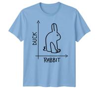 Duck Rabbit Illusion Mens Graphic T-Shirt Psychology Funny Animal Tee - M Sky Blue