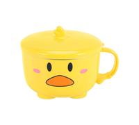 Duck Ramen Noodles Bowl with Lid Cute Stainless Steel Kitchen Fruit Instant Rice Soup Double-Layer Bowl Tableware 2