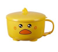 Duck Ramen Noodles Bowl with Lid Cute Stainless Steel Kitchen Fruit Instant Rice Soup Double-Layer Bowl Tableware 1