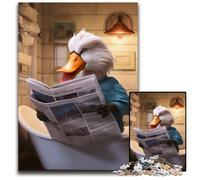 Duck Reading Newspaper Jigsaw Puzzles for Adults, 1000 Piece Puzzles for Adults Challenging Brain Teaser for Teenagers, Family Fun Interactive Game 26X38CM/10.23x14.96inch