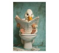 Duck Reading Newspaper on Toilet Jigsaw Puzzle for Adults, 1000 Piece